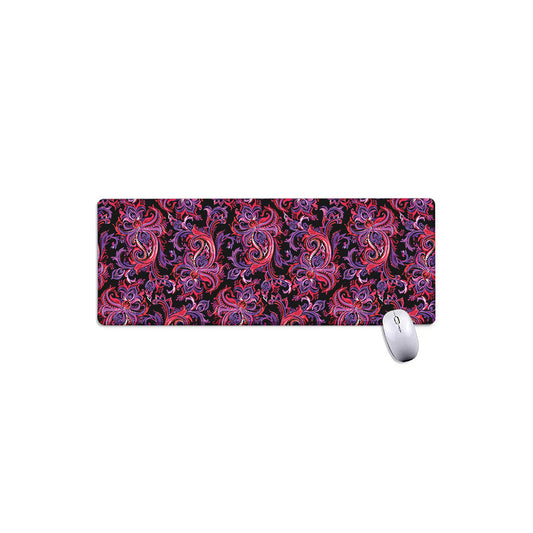 Purple Paisley Pattern Print Extended Mouse Pad