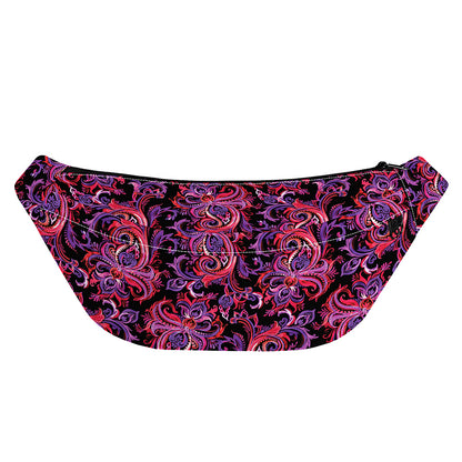 Purple Paisley Pattern Print Fanny Pack