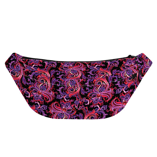 Purple Paisley Pattern Print Fanny Pack