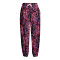 Purple Paisley Pattern Print Fleece Lined Knit Pants