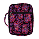 Purple Paisley Pattern Print Front Pocket Bible Bag