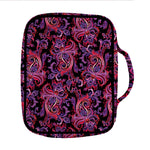 Purple Paisley Pattern Print Front Pocket Bible Bag