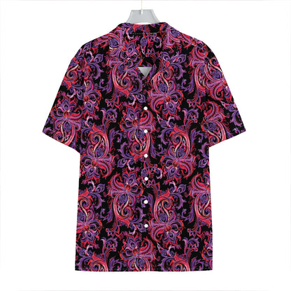 Purple Paisley Pattern Print Hawaiian Shirt