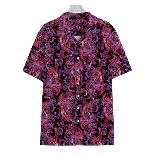 Purple Paisley Pattern Print Hawaiian Shirt