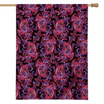 Purple Paisley Pattern Print House Flag