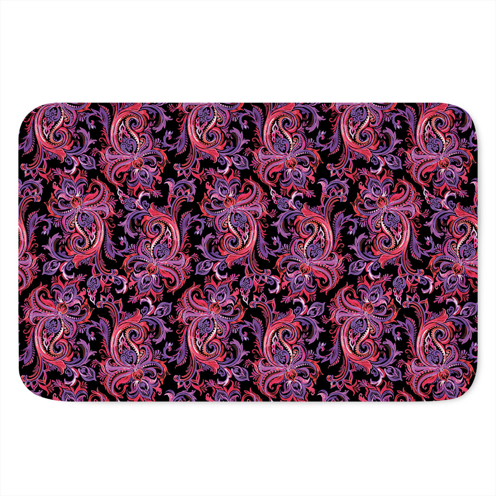 Purple Paisley Pattern Print Indoor Door Mat