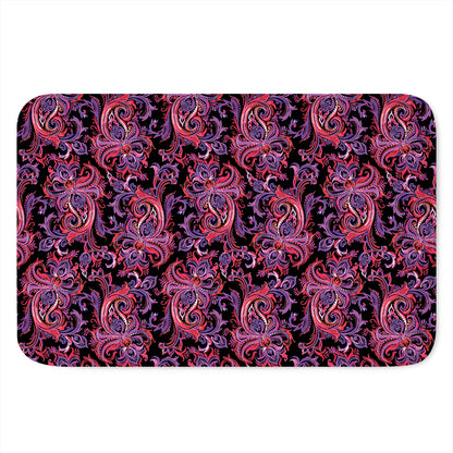 Purple Paisley Pattern Print Indoor Door Mat