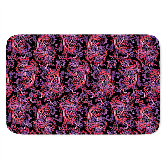 Purple Paisley Pattern Print Indoor Door Mat