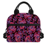 Purple Paisley Pattern Print Insulated Lunch Bag