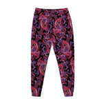 Purple Paisley Pattern Print Jogger Pants