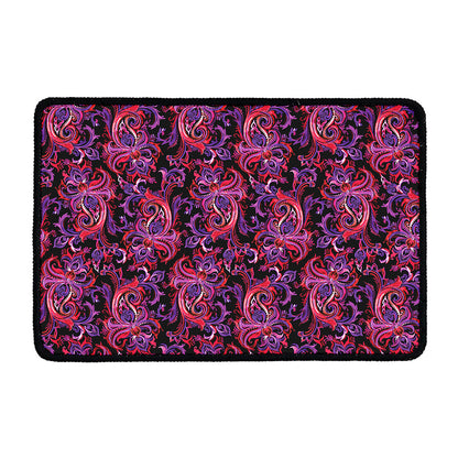 Purple Paisley Pattern Print Kitchen Mat
