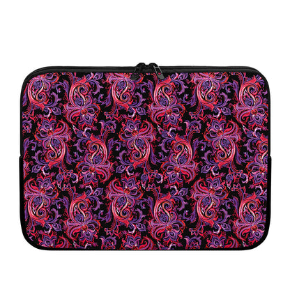 Purple Paisley Pattern Print Laptop Sleeve