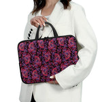 Purple Paisley Pattern Print Laptop Sleeve With Handle