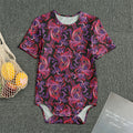 Purple Paisley Pattern Print Men's Bodysuit