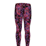 Purple Paisley Pattern Print Men's leggings