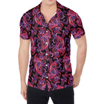 Purple Paisley Pattern Print Men's Shirt