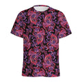 Purple Paisley Pattern Print Men's Athletic T-Shirt