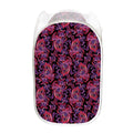 Purple Paisley Pattern Print Mesh Laundry Hamper
