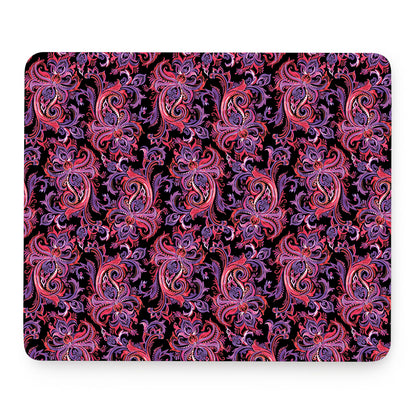 Purple Paisley Pattern Print Mouse Pad
