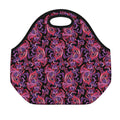 Purple Paisley Pattern Print Neoprene Lunch Bag