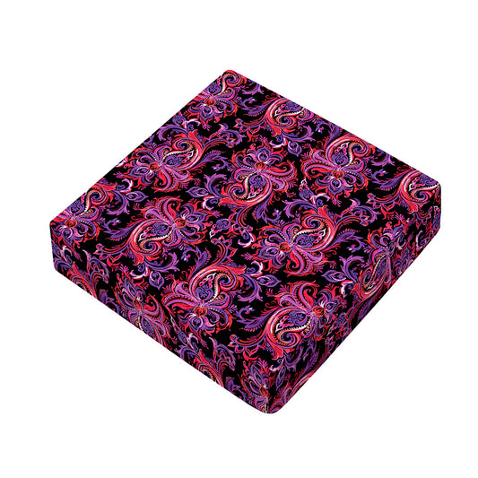 Purple Paisley Pattern Print Outdoor Seat Cushion Cover