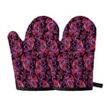 Purple Paisley Pattern Print Oven Mitts