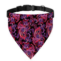 Purple Paisley Pattern Print Over The Collar Dog Bandana