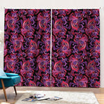 Purple Paisley Pattern Print Pencil Pleat Curtains