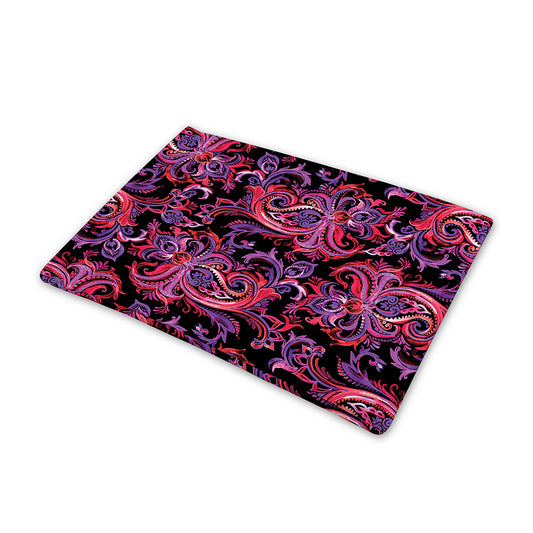 Purple Paisley Pattern Print Pet Cooling Mat Cover