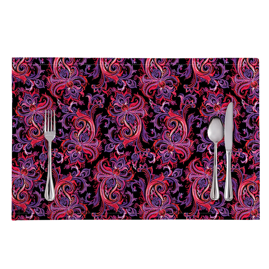 Purple Paisley Pattern Print Placemat