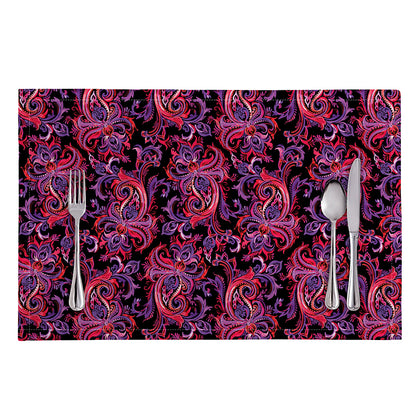 Purple Paisley Pattern Print Placemat