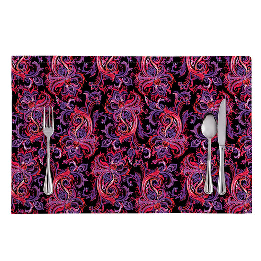 Purple Paisley Pattern Print Placemat
