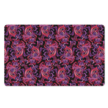 Purple Paisley Pattern Print Polyester Doormat