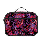 Purple Paisley Pattern Print Portable Lunch Bag