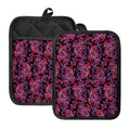 Purple Paisley Pattern Print Pot Holders With Pocket