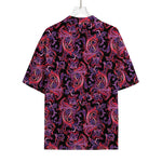 Purple Paisley Pattern Print Rayon Hawaiian Shirt