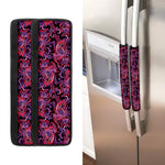 Purple Paisley Pattern Print Refrigerator Handle Covers