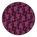 Purple Paisley Pattern Print Round Floor Mat