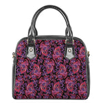 Purple Paisley Pattern Print Shoulder Handbag