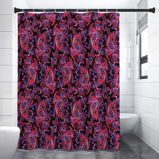 Purple Paisley Pattern Print Shower Curtain