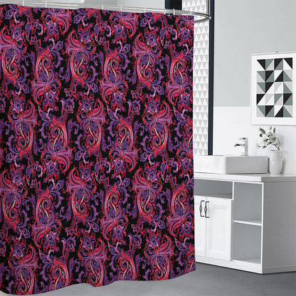 Purple Paisley Pattern Print Shower Curtain