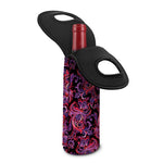 Purple Paisley Pattern Print Single Neoprene Wine Tote