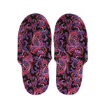 Purple Paisley Pattern Print Slippers