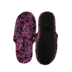 Purple Paisley Pattern Print Slippers