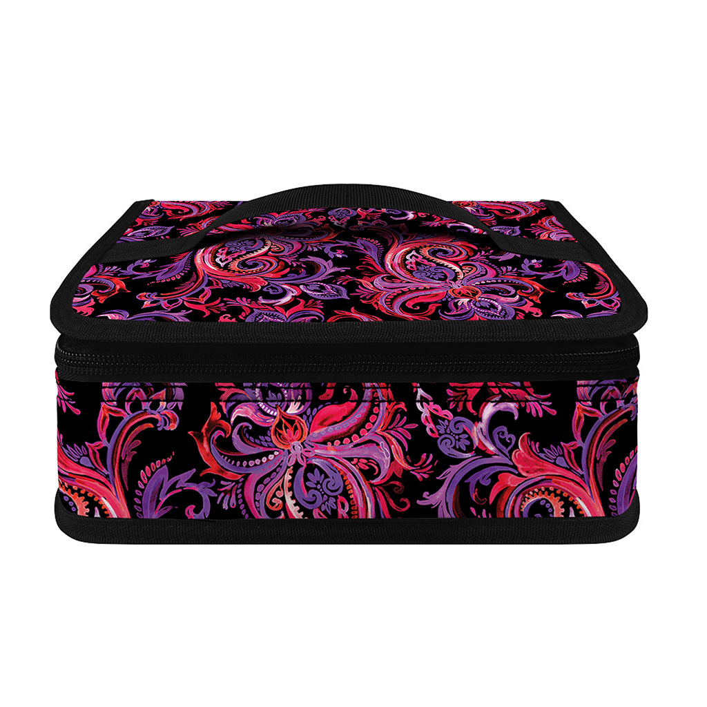 Purple Paisley Pattern Print Small Lunch Bag