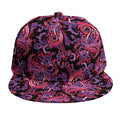Purple Paisley Pattern Print Snapback Cap