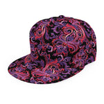 Purple Paisley Pattern Print Snapback Cap