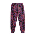 Purple Paisley Pattern Print Sweatpants