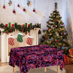 Purple Paisley Pattern Print Tablecloth