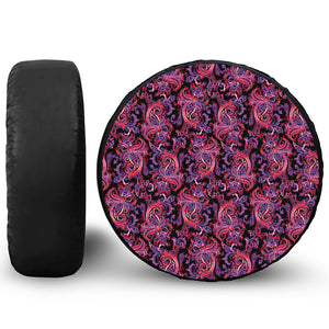 Purple Paisley Pattern Print Tire Cover